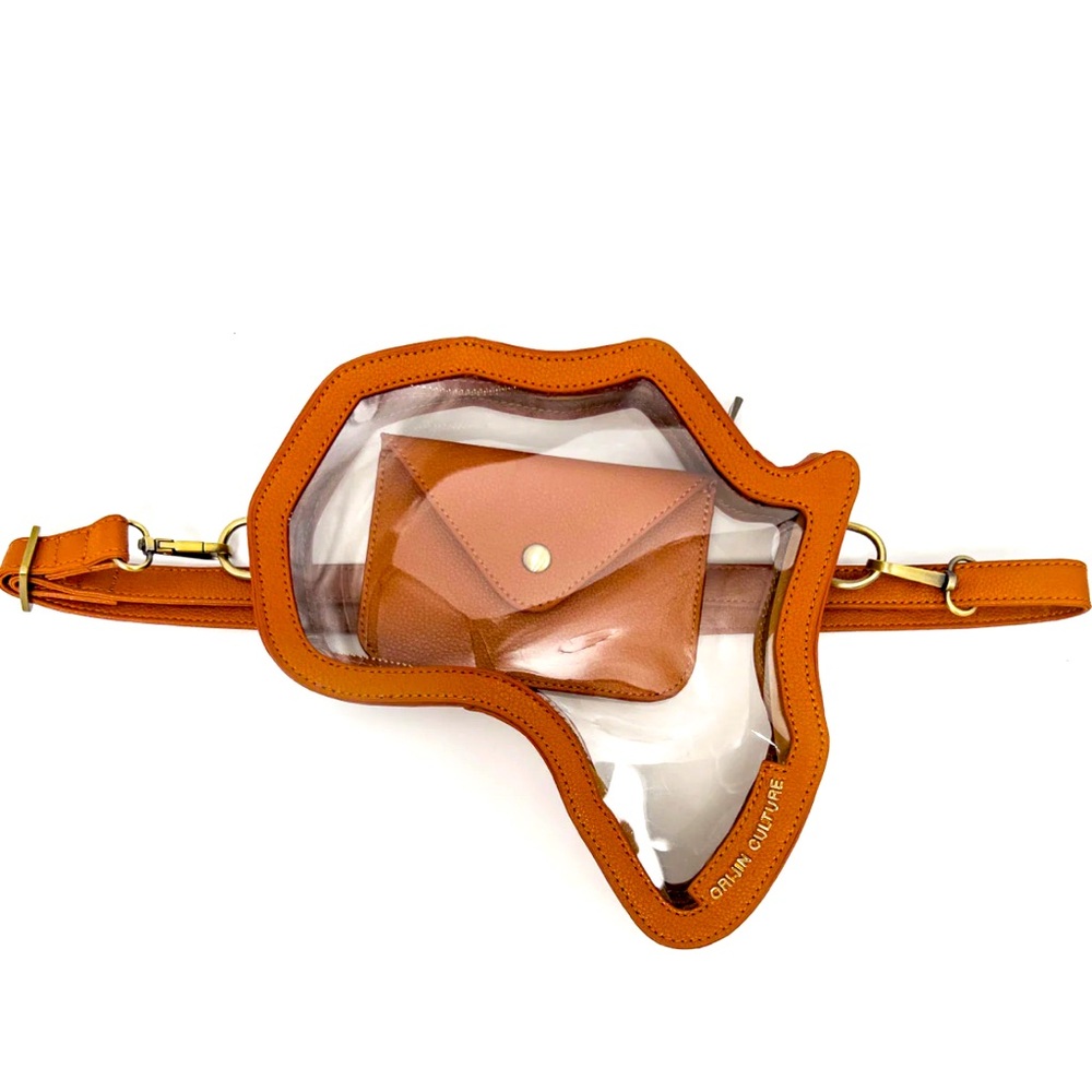 🔥BRAND NEW🔥BROWN/CLEAR TRANSPARENT 3-IN-1 BAG‼️FANNY/BELT,CROSSBODY,SHOULDER BAG